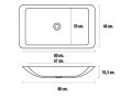 Waschtischplatte,  80 x 46 cm, aus festem Oberflchenharz - TAIMIR 80