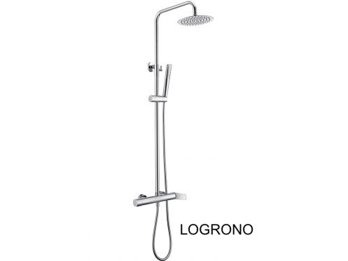 Design Duschsule, Mischbatterie, rund  20 cm - LOGRONO CHROME