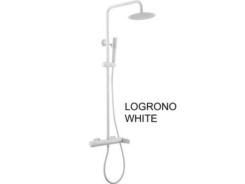 Mattweie Duschsule, Mixer, rund  20 cm - LOGRONO WHITE