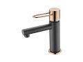 Waschtischarmatur in Mattschwarz und Bronze, Mixer, Hhe 168 und 303 mm - BADAJOZ ORO ROSA