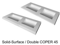 Doppelbecken mit Kanal, 50 x 120 cm, in Solid-Surface - Double COPER 45