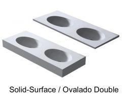 Doppelovales Waschbecken, 50 x 120 cm, aus Mineralharz mit fester Oberfläche - DOUBLE OVALDO HYDRA