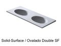 Doppelovales Waschbecken, 50 x 120 cm, aus Mineralharz mit fester Oberflche - DOUBLE OVALDO HYDRA