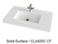 Arbeitsplatte mit integriertem Waschbecken, 50 x 80 cm, aus Mineralharz mit fester Oberflche - CLASSIC RG