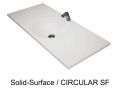 Arbeitsplatte mit integriertem runden Becken, 50 x 80 cm, aus Mineralharz mit fester Oberflche - DOUBLE CIRCULAR RG