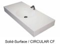Arbeitsplatte mit integriertem runden Becken, 50 x 80 cm, aus Mineralharz mit fester Oberflche - DOUBLE CIRCULAR RG