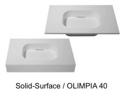 Design-Waschbecken, 50 x 80 cm, aus Mineralharz mit fester Oberfläche - OLIMPIA 40 RG