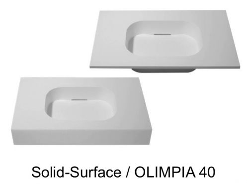 Design-Waschbecken, 50 x 80 cm, aus Mineralharz mit fester Oberflche - OLIMPIA 40 RG