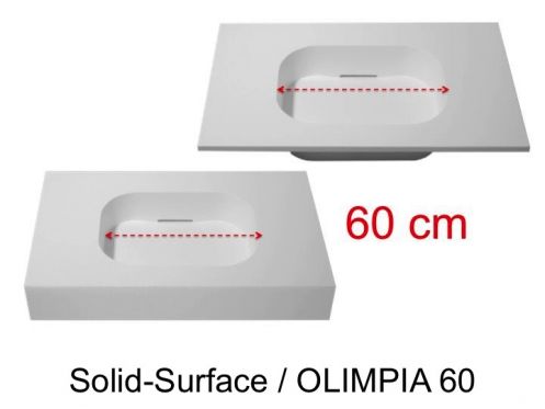 Design-Waschbecken, 50 x 80 cm, aus Mineralharz mit fester Oberflche - OLIMPIA 60 RG