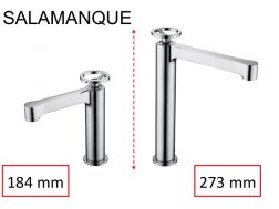 Designer Waschtischarmatur, Mixer, Höhe 184 und 273 mm - SALAMANQUE CHROME