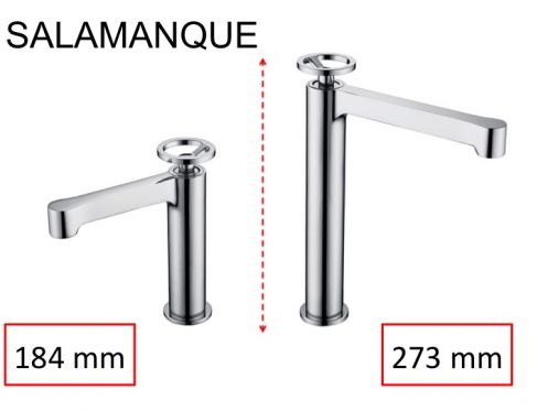 Designer Waschtischarmatur, Mixer, Hhe 184 und 273 mm - SALAMANQUE CHROME