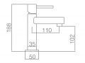 Waschtischarmatur aus gebrstetem Stahl, Mischer, Hhe 188 mm - PARLA