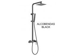 Duschsäule, Mischbatterie, Würfelform - ALCOBENDAS BLACK