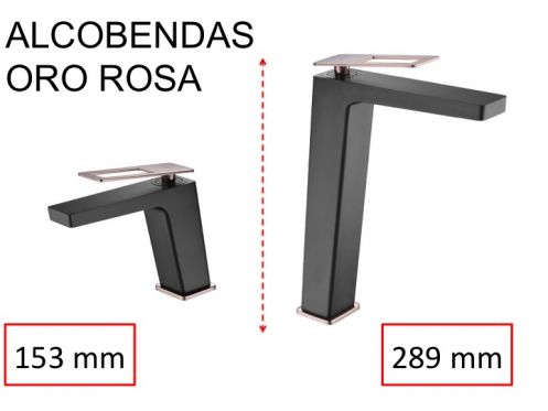 Design Waschtischarmatur, Mischbatterie, H�he 153 und 289 mm - ALCOBENDAS ORO ROSA