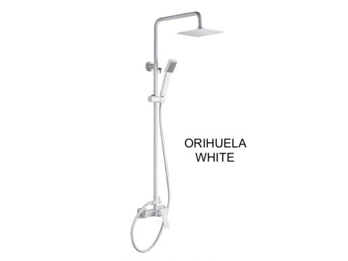 Duschs�ule, Mischbatterie, Right Style / Square - ORIHUELA WHITE