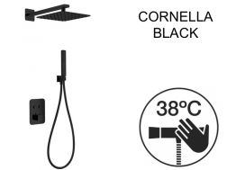 Einbau-Dusch-, Thermostat- und Regenduschkopf 25 x 25 - CORNELLA BLACK