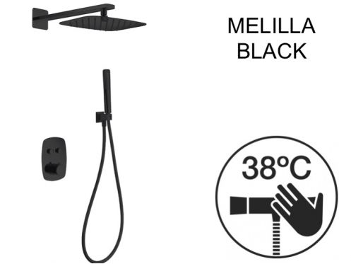 Einbau-Dusch-, Thermostat- und Regenduschkopf 25 x 25 - MELILLA BLACK