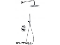 Eingebaute Dusche, Mixer, runde Regenhülle Ø 25 cm - SALAMANQUE CHROME