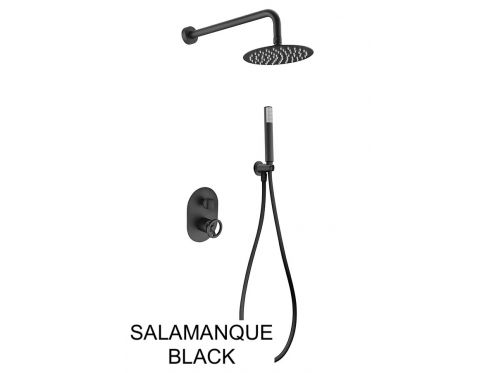 Eingebaute Dusche, Mixer, runde Regenh�lle � 25 cm - SALAMANQUE BLACK