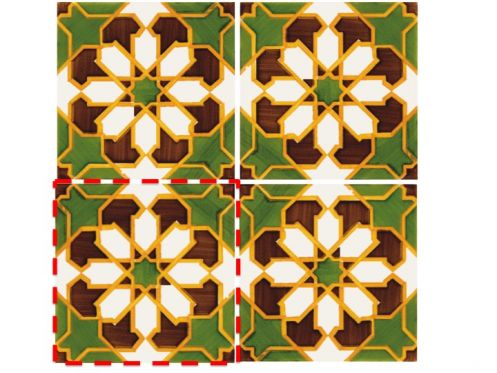 Meknes 14x14 cm- Wandfliese im orientalischen Stil.
