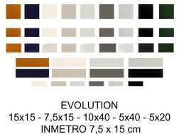 EVOLUTION 15x15 - 7,5x15 - 10x40 - 5x40 - 5x20 et INMETRO 7,5 x 15 cm - Glänzende Wandfliese