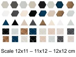 SCALE 12,4x10,7 - 10,8x 2,4 - 10,8x 12,4 - 12X12 - 10,6X12 cm - Glänzende Wandfliese
