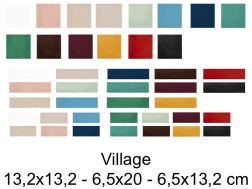 VILLAGE 13,2x13,2 - 6,5x20 - 6,5x13,2 cm - Glänzende Wandfliese