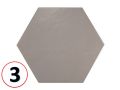 NATURE B&W HEXATILE 17,5x20 cm - Bodenfliesen, sechseckig, matt