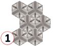NATURE B&W HEXATILE 17,5x20 cm - Bodenfliesen, sechseckig, matt