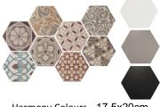 Harmony Colours HEXATILE 17,5x20 cm - Bodenfliesen, sechseckig, matt