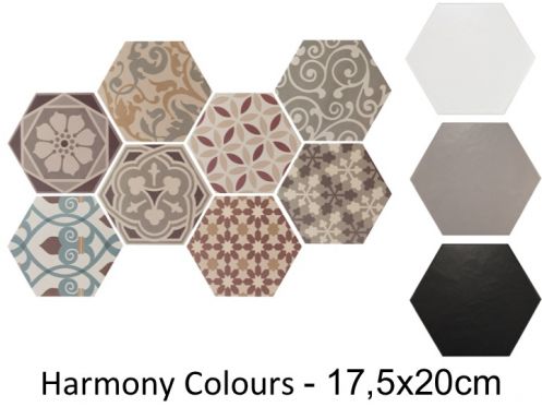 Harmony Colours HEXATILE 17,5x20 cm - Bodenfliesen, sechseckig, matt