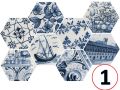 Hexatile Patchwork Lisboa 17,6 x 20,1 cm - Glnzende Wandfliese