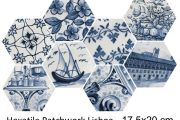 Hexatile Patchwork Lisboa 17,6 x 20,1 cm - Glänzende Wandfliese