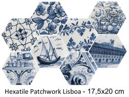 Hexatile Patchwork Lisboa 17,6 x 20,1 cm - Glänzende Wandfliese