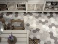 Cement Garden Sand HEXATILE 17,5x20 cm - Bodenfliesen, sechseckig, matt