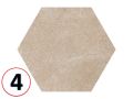 Cement Garden Sand HEXATILE 17,5x20 cm - Bodenfliesen, sechseckig, matt