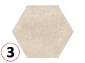 Cement Garden Sand HEXATILE 17,5x20 cm - Bodenfliesen, sechseckig, matt