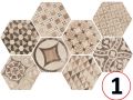 Cement Garden Sand HEXATILE 17,5x20 cm - Bodenfliesen, sechseckig, matt
