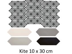 KITE Century Grey 10 x 30 cm - Sechseckige Bodenfliesen