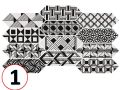 KITE Patchwork Kite B&W 10 x 30 cm - Sechseckige Bodenfliesen