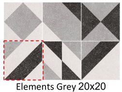 Elements Grey 20 x 20 cm - Bodenfliesen, Terrazzo-Effekt