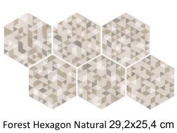 Forest Hexagon Natural 29,2 x 25,4 cm - Bodenfliesen, sechseckig, gealtert