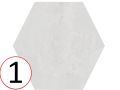 Forest Hexagon Silver 29,2 x 25,4 cm - Bodenfliesen, sechseckig, gealtert