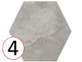 Forest Hexagon Silver 29,2 x 25,4 cm - Bodenfliesen, sechseckig, gealtert