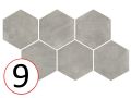 Forest Hexagon Silver 29,2 x 25,4 cm - Bodenfliesen, sechseckig, gealtert