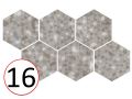 Forest Hexagon Silver 29,2 x 25,4 cm - Bodenfliesen, sechseckig, gealtert