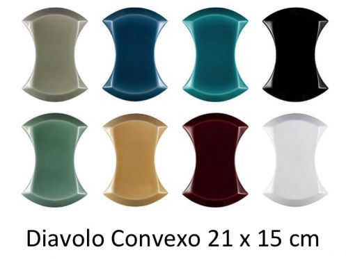 Diavolo Convexo 21x15 cm - Wandfliese, 3D-Relief