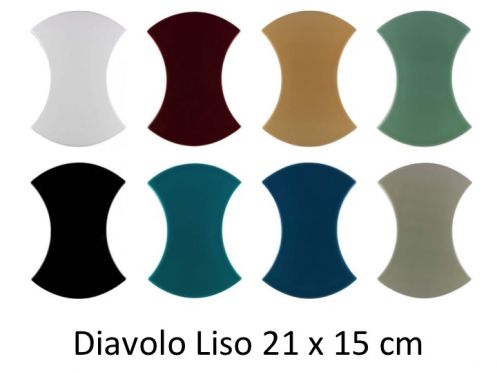 Diavolo Liso 21x15 cm - Wandfliese, 3D-Relief