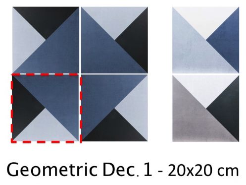 Geometric Dec.1- 20x20  cm - Boden- und Wandfliesen, inspiriert vom mediterranen Stil und Kreta