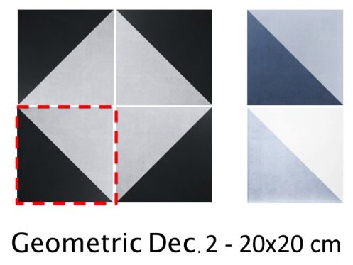 Geometric Dec. 2- 20x20  cm - Boden- und Wandfliesen, inspiriert vom mediterranen Stil und Kreta